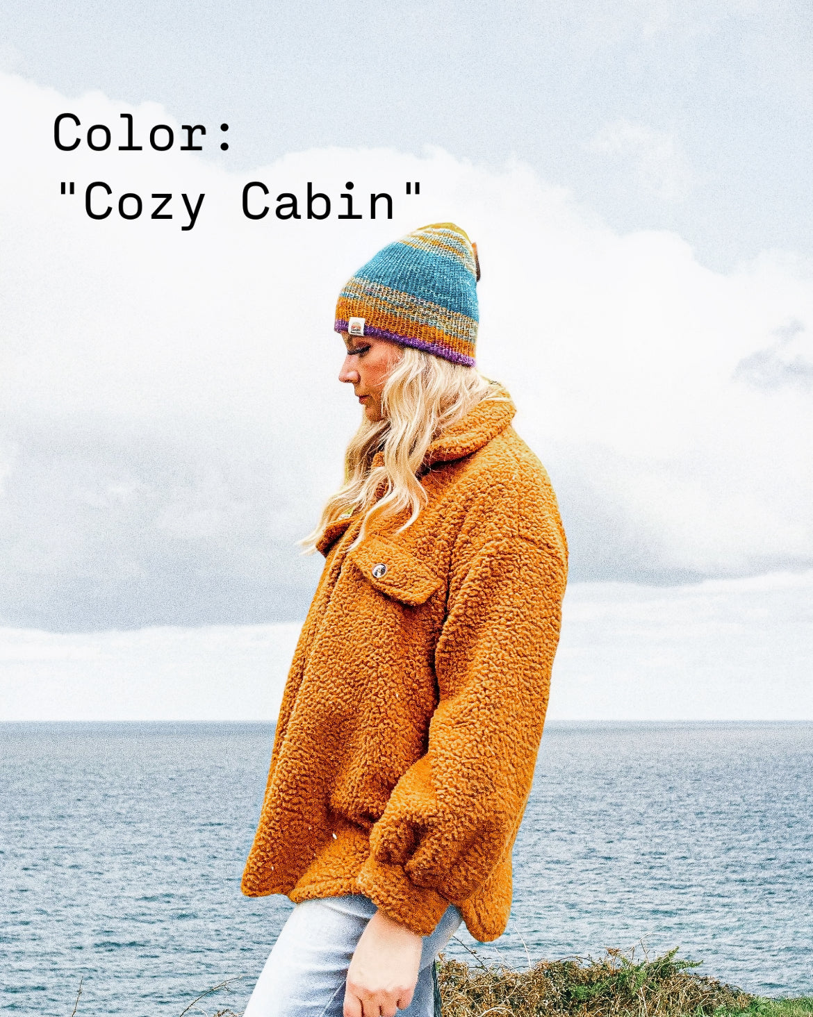 Handmade wool/mohair blend boho beanie - colorway "Cozy Cabin"